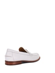Dune London White Samson Penny Loafers - Image 4 of 6