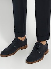 Dune London Blue Bridon Piped Gibson Casual Shoes - Image 1 of 6