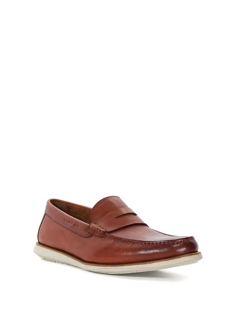 Dune London Brown Wide Fit Berkly Sole Loafers - Image 3 of 6