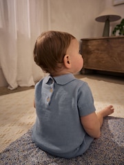 Blue Knitted Top and Short Baby Set (0mths-2yrs) - Image 15 of 16