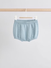 Blue Knitted Top and Short Baby Set (0mths-2yrs) - Image 3 of 3