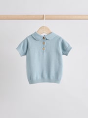 Blue Knitted Top and Short Baby Set (0mths-2yrs) - Image 5 of 16