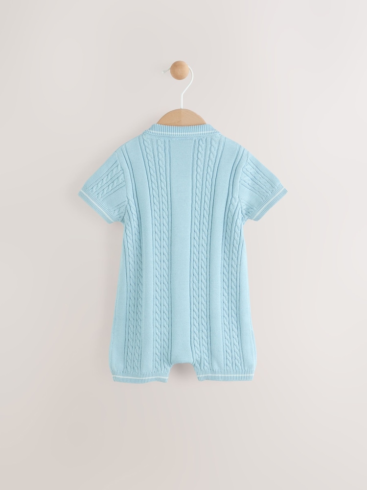 Blue Baby Knitted 100% Cotton Romper (0mths-3yrs) - Image 2 of 5