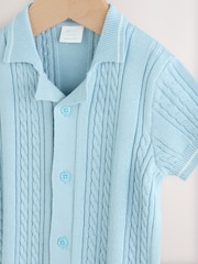 Blue Baby Knitted 100% Cotton Romper (0mths-3yrs) - Image 3 of 5