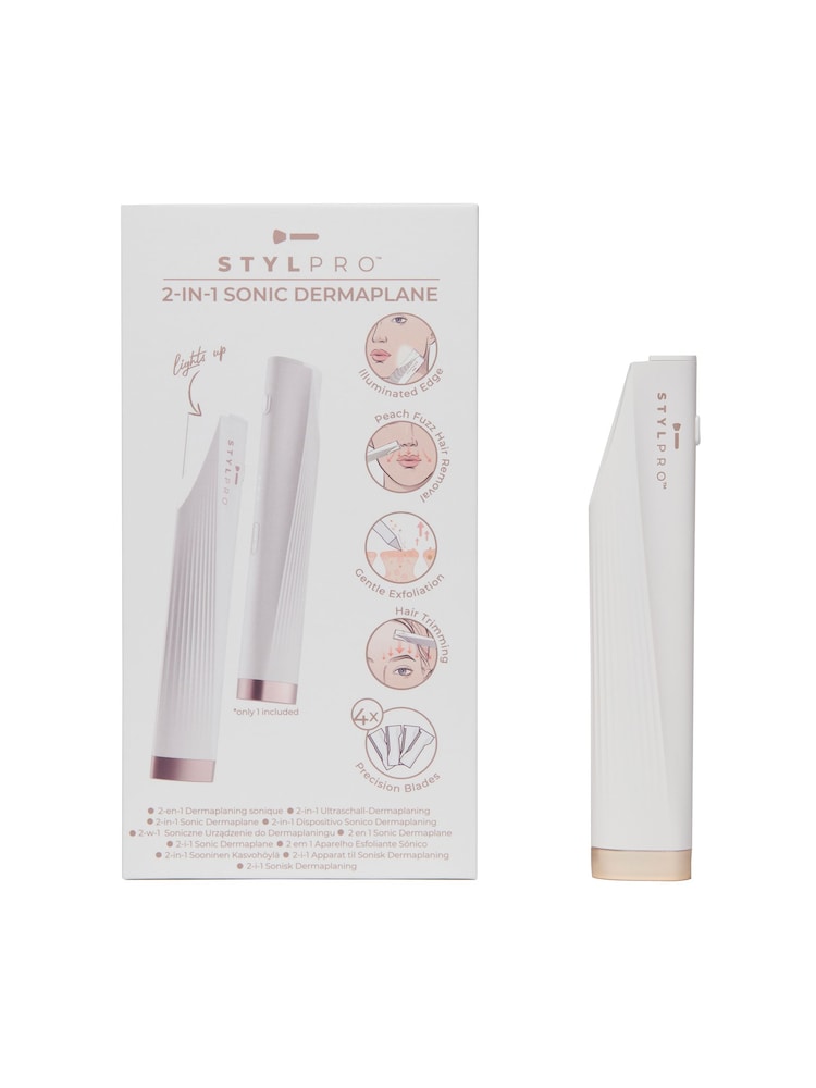 Stylpro 2 in1 Light Up Sonic Dermaplane - Image 1 of 4 Stylpro 2 in1 Light Up Sonic Dermaplane - Image 1 of 4
