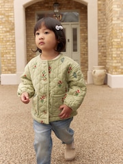 Green 100% Cotton Quilted Jacket (3mths-7yrs) - Image 2 of 7