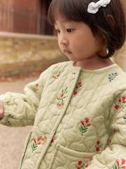 Green 100% Cotton Quilted Jacket (3mths-7yrs) - Image 4 of 7