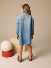 Blue Embroidered Denim Shirt Dress (3-16yrs) - Image 2 of 8