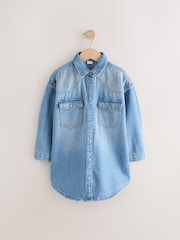 Blue Embroidered Denim Shirt Dress (3-16yrs) - Image 5 of 8