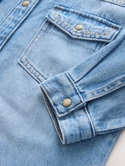 Blue Embroidered Denim Shirt Dress (3-16yrs) - Image 8 of 8