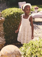 Cream 3D Floral Flower Girl Dress (3-16yrs) - Image 4 of 4