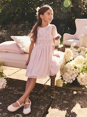 Lilac Purple Sequin Embellished Mesh Dress (3-16yrs) - Image 3 of 4