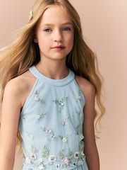 Pale Blue Embellished Occasion Dress (6-16yrs) - Image 5 of 9