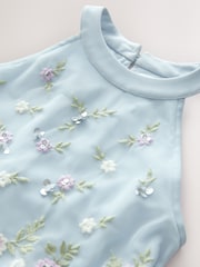 Pale Blue Embellished Occasion Dress (6-16yrs) - Image 9 of 9