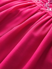 Bright Pink Sequin Embellished Mesh Dress (3-16yrs) - Image 8 of 8