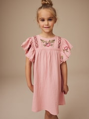 Pink Embroidered Dress (3-16yrs) - Image 1 of 9