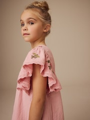 Pink Embroidered Dress (3-16yrs) - Image 4 of 9