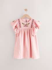 Pink Embroidered Dress (3-16yrs) - Image 6 of 9