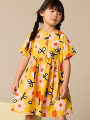 Yellow Flower Print Button Dress (3-16yrs) - Image 1 of 8