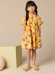 Yellow Flower Print Button Dress (3-16yrs) - Image 3 of 8