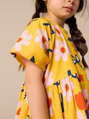 Yellow Flower Print Button Dress (3-16yrs) - Image 4 of 8