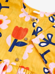 Yellow Flower Print Button Dress (3-16yrs) - Image 7 of 8