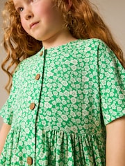 Green Ditsy Button Summer Dress (3-16yrs) - Image 2 of 7