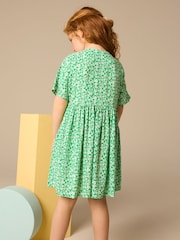 Green Ditsy Button Summer Dress (3-16yrs) - Image 3 of 7
