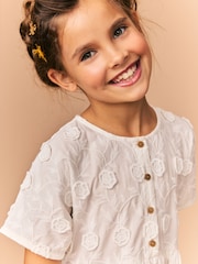Cream Flower Embroidered Dress (3-16yrs) - Image 5 of 9
