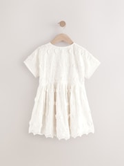 Cream Flower Embroidered Dress (3-16yrs) - Image 6 of 9
