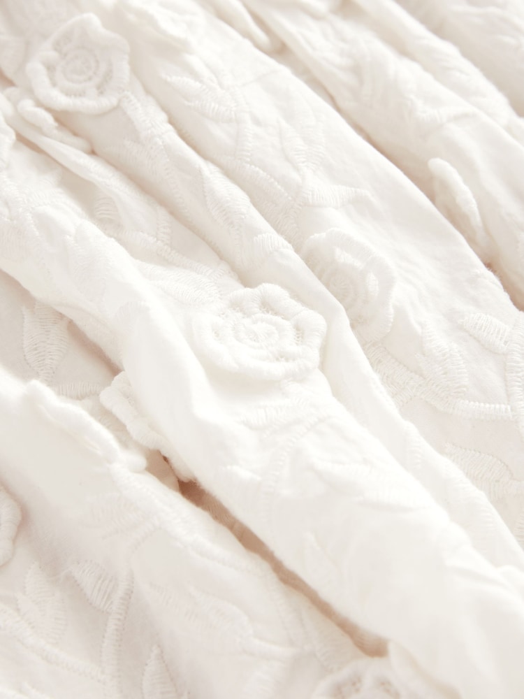 Cream Flower Embroidered Dress (3-16yrs) - Image 8 of 9