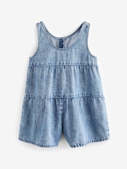 Blue Denim 100% Cotton Playsuit (3-16yrs) - Image 5 of 7