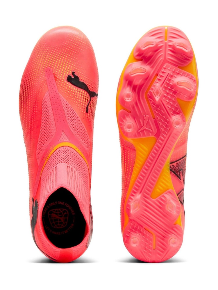 Puma Pink Mens Future 7 Match Fg/AG Laceless Football Boots - Image 4 of 7