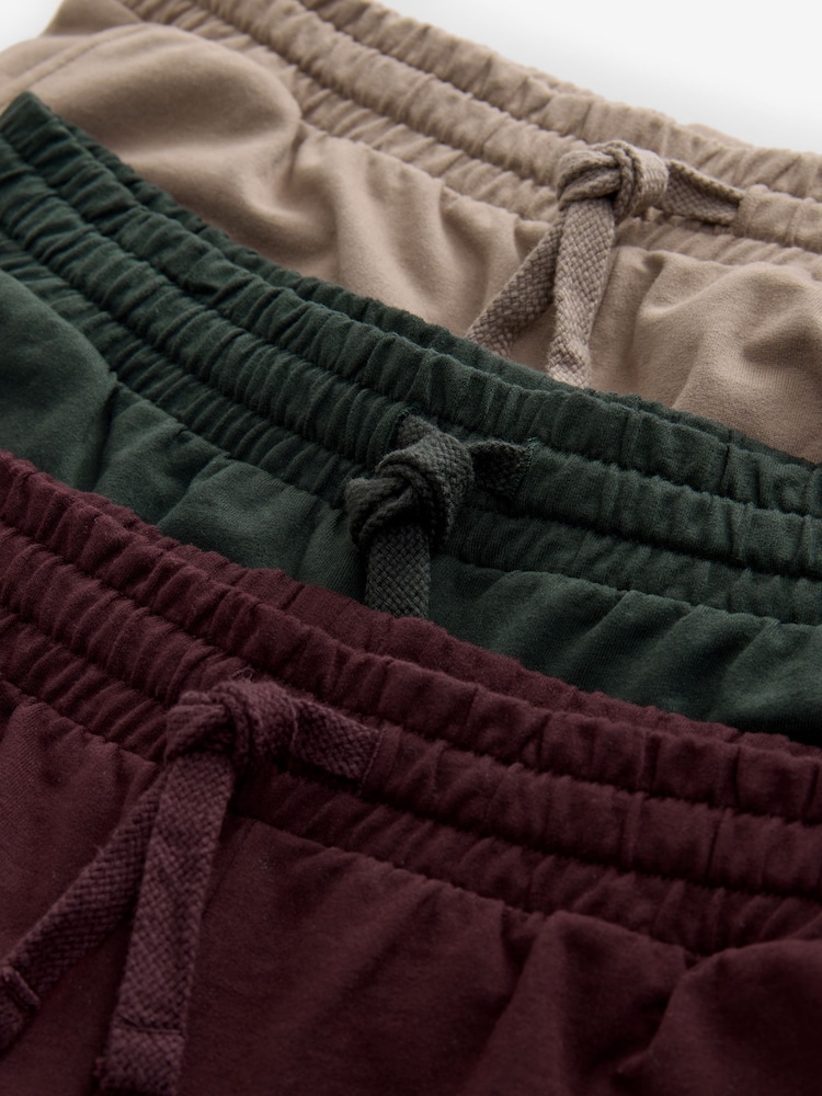 Red/Green/Neutral Lightweight 100% Cotton Shorts 3 Pack - Image 7 of 8