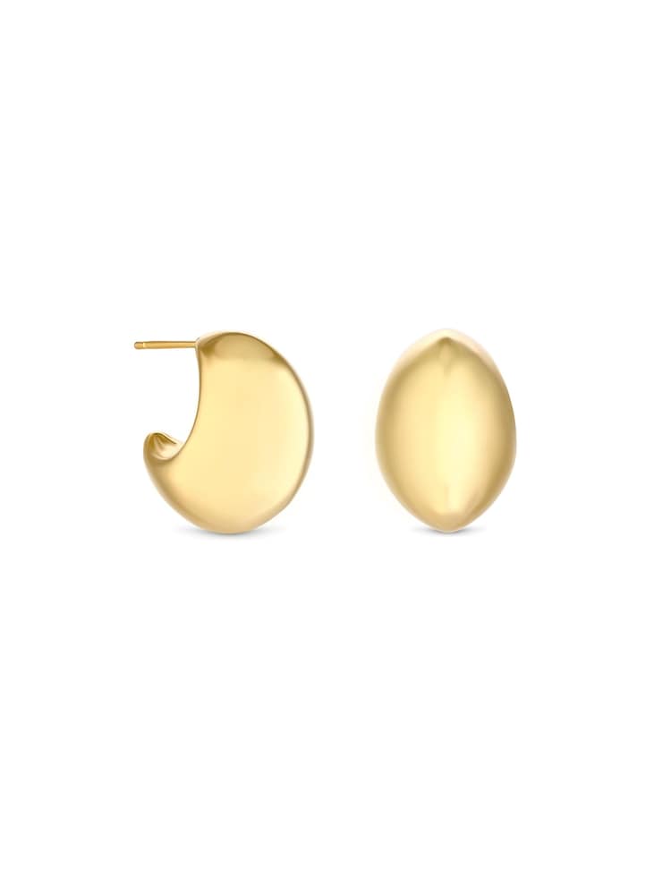 Mood Gold Tone Polished Dome Hoop Earrings - Image 2 of 2