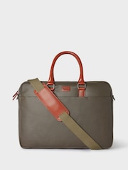 OSPREY LONDON Waxed Canvas & Glazed Calf Leather Grantham Laptop Bag - Image 1 of 4