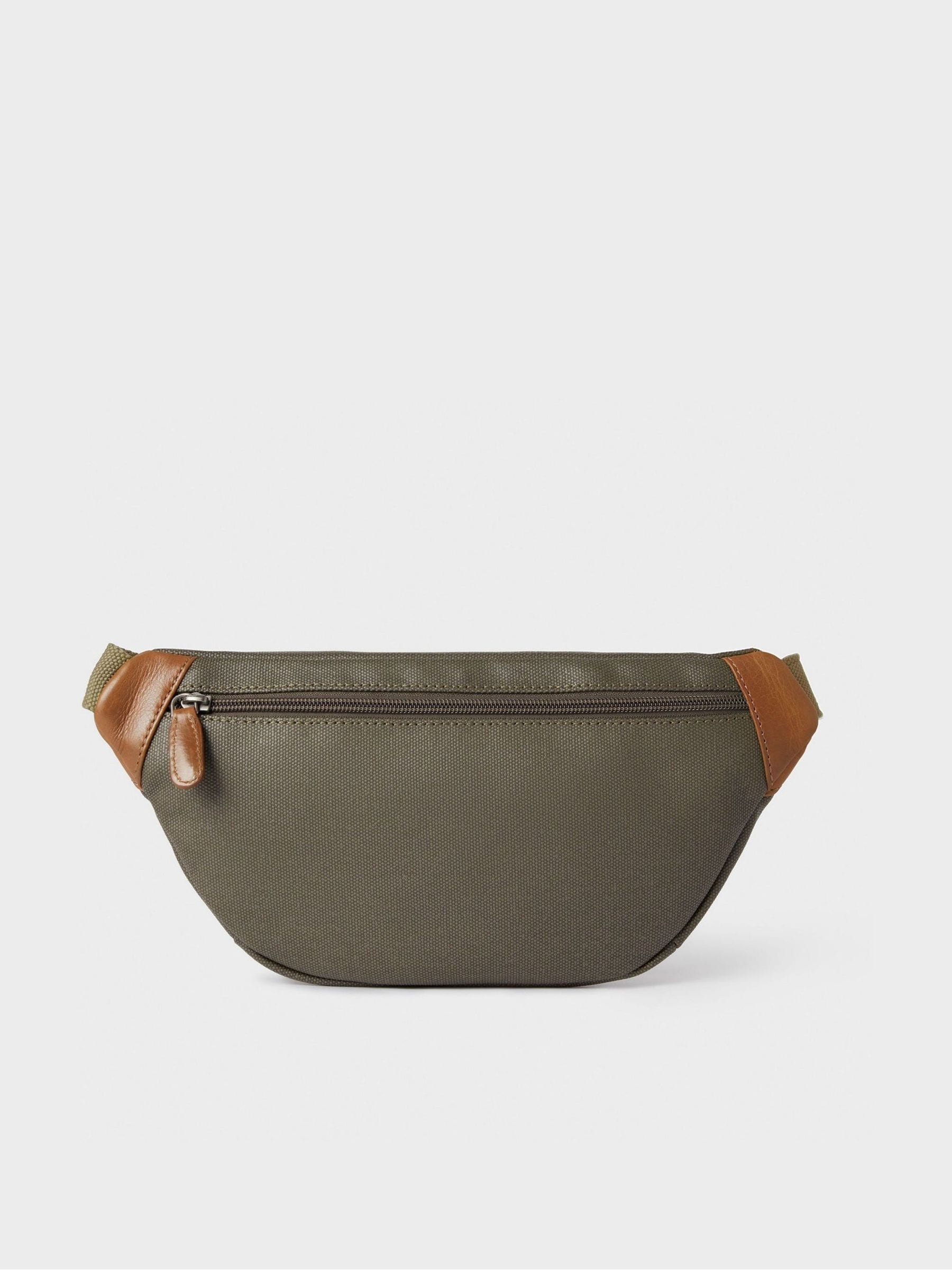 Buy Osprey London Green Grantham Waxed Canvas & Leather Bumbag