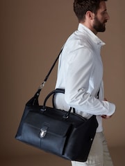 OSPREY LONDON The Forest Leather Black Weekender Bag - Image 1 of 7