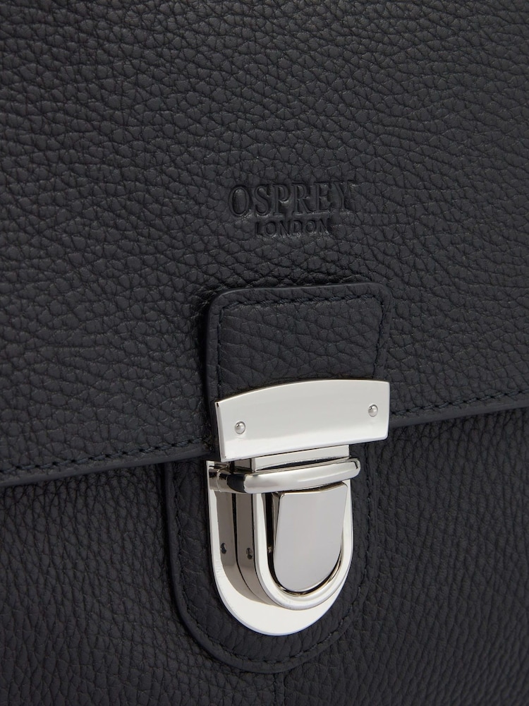 OSPREY LONDON The Forest Leather Black Weekender Bag - Image 7 of 7
