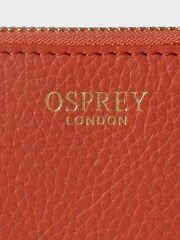OSPREY LONDON Red The Collier Leather Zip-Round Purse - Image 4 of 4