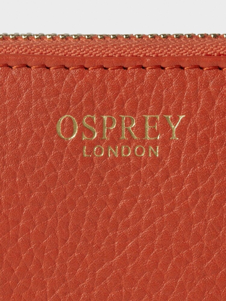 OSPREY LONDON Red The Collier Leather Zip-Round Purse - Image 4 of 4