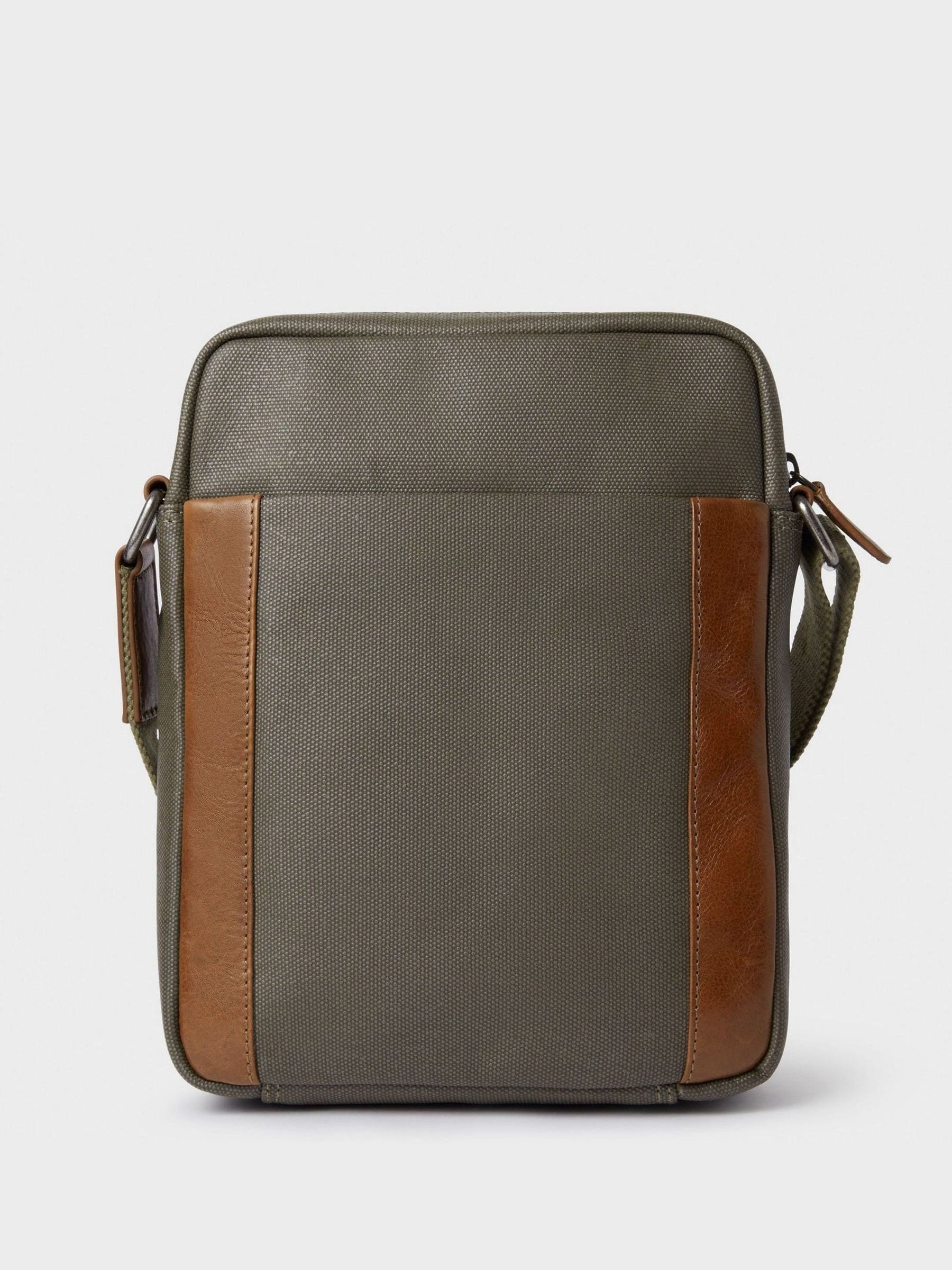 Osprey London The Small Grantham Waxed Canvas And Leather Messenger Bag