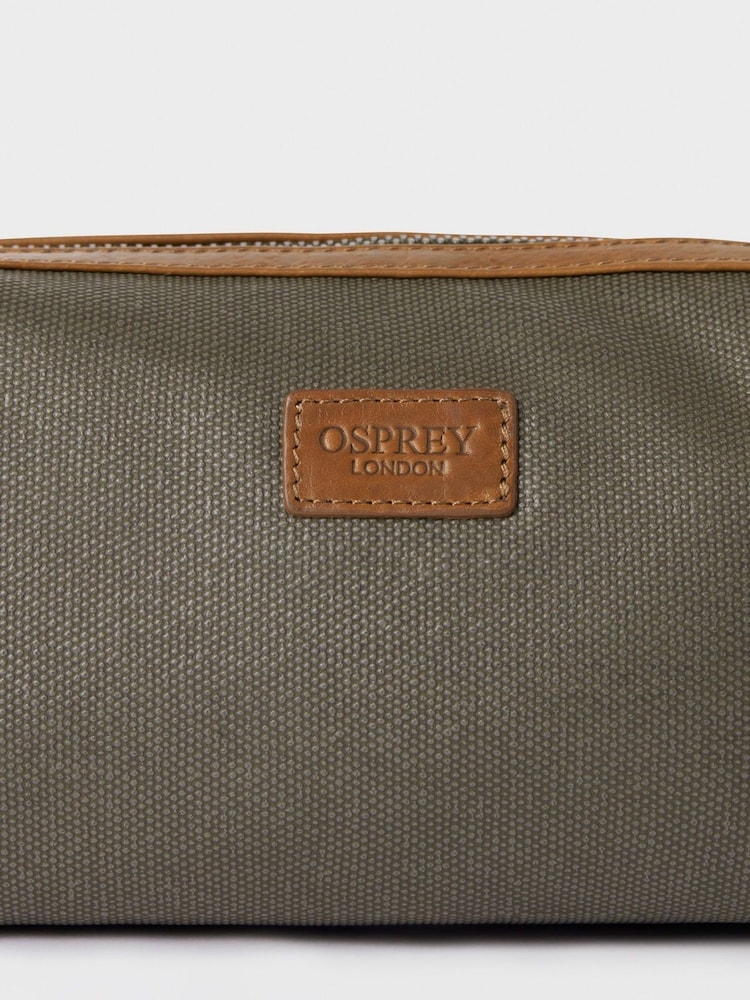 Verde - Neceser de lona encerada y cuero The Small Grantham de OSPREY LONDON - Imagen 4 de 4