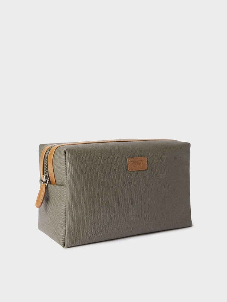 Osprey London The Large Grantham Waxed Canvas & Leather Washbag - Image 2 of 4