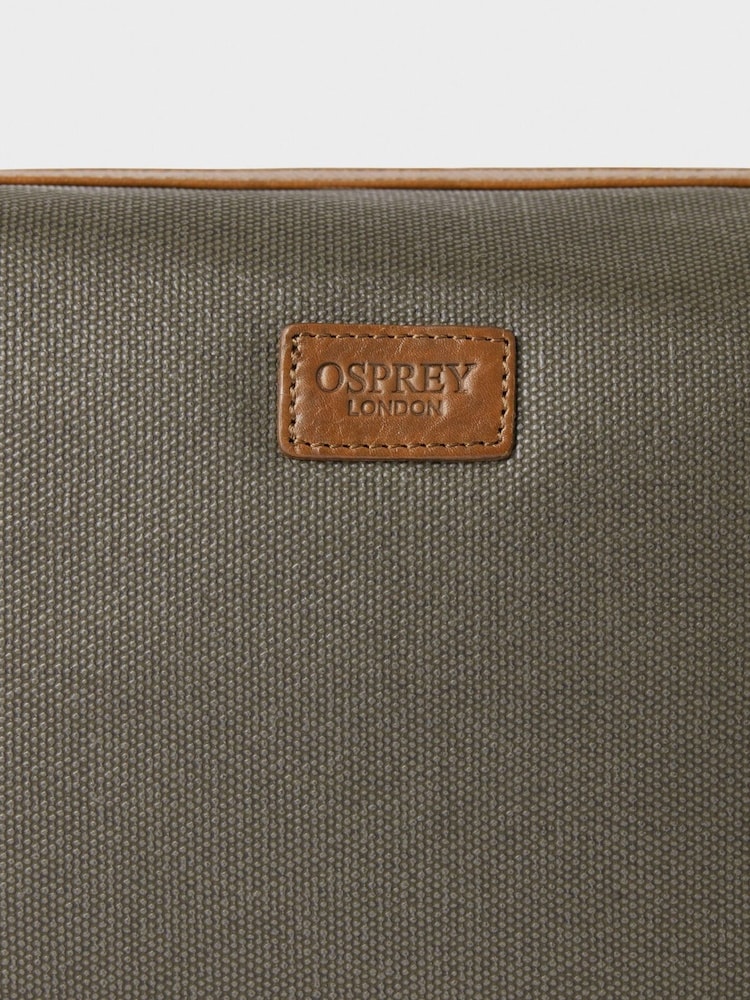 Osprey London The Large Grantham Waxed Canvas & Leather Washbag - Image 4 of 4