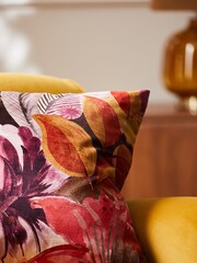 Autumn Floral Velvet Cushion - صورة 2 من 5