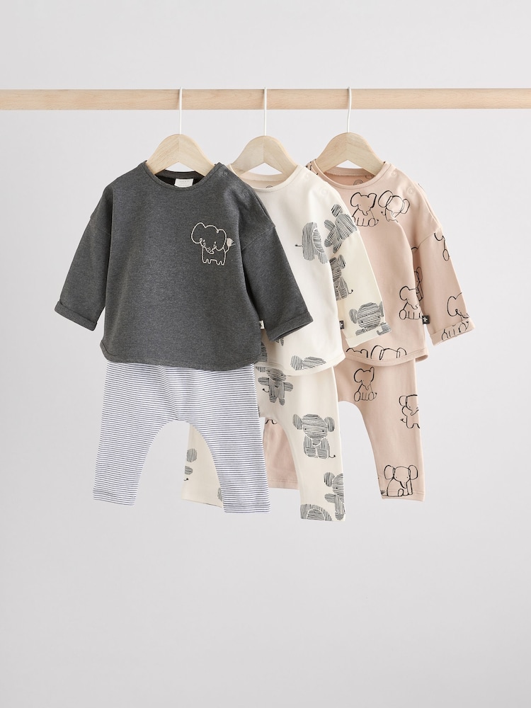 Elefant Mono - Set de 6 piese cu bluze și colanți Bebeluși - Image 1 of 1