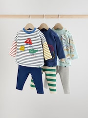 Hell mit Fahrzeugmotiven - Oberteile und Leggings für Babys im 6-teiligen Set - Bild 1 von 1