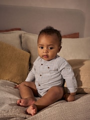 Mono Stripe 100% Cotton Baby Shirt Bodysuit - Image 1 of 12