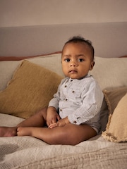 Mono Stripe 100% Cotton Baby Shirt Bodysuit - Image 5 of 12